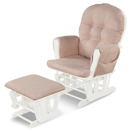 Wood Glider Rocking Chair With Ottoman Nursery Glider And Ottoman